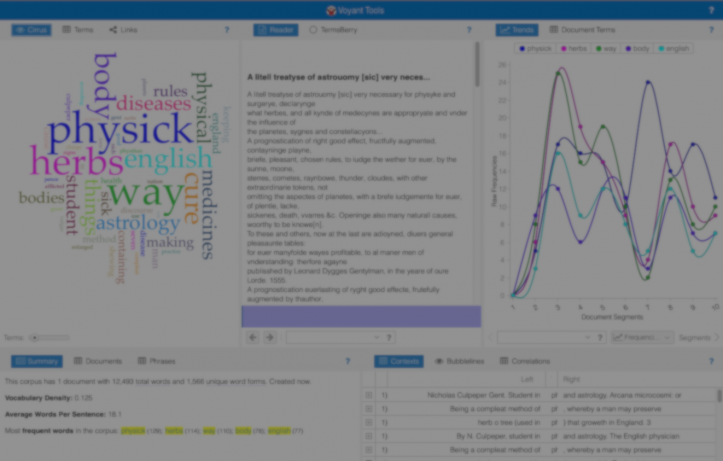 Screenshot of Voyant tool. Screenshot of Voyant tool.