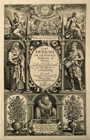 Frontispiece of The Herball or, Generall Historie of Plantes
